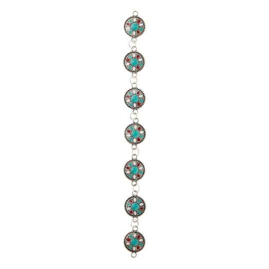 12 Packs: 7 ct. (84 total) Turquoise Flower Enamel Metal Connectors, 15mm by Bead Landing™